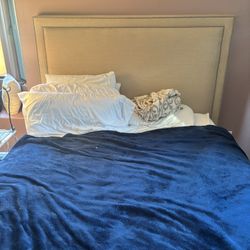 Queen Bed Frame Cream Color