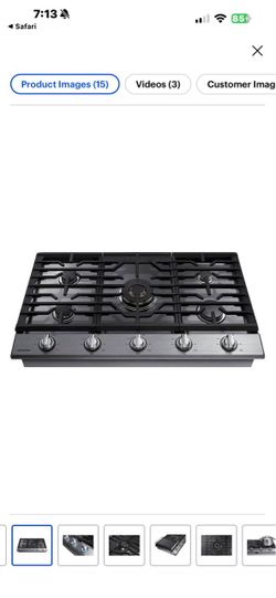 NEW SAMSUNG 36” 5 BURNER GAS COOKTOP WITH A 3 YEAR EXTENDED WARRANTY 8/20/26