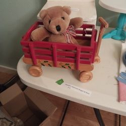 Wooden Hallmark Wagon With Bear. Ex.