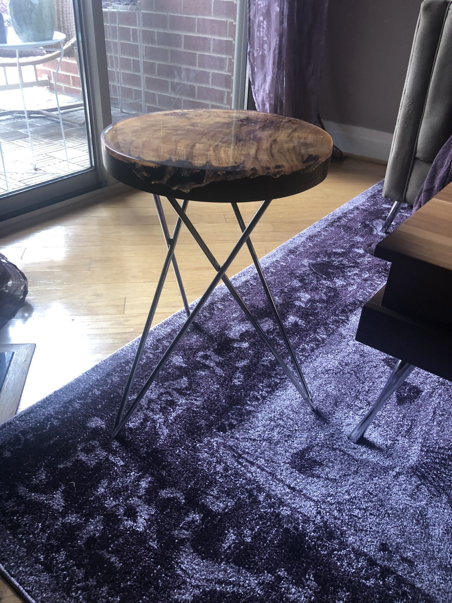 Modern round end side table