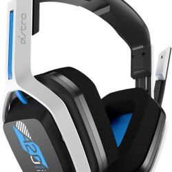 ASTRO Gaming A20 Wireless Headset Gen 2 for PlayStation 5/4, PC & Mac - White/Blue, Wireless Gaming Headset with Microphone