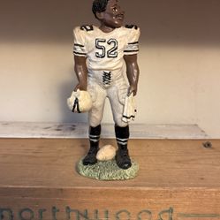 Black football player sculpture 7 inches ceramic