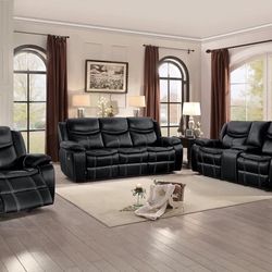 Bastrop Black Reclining Living Room Set ( Sofa, loveseat , Couch , Sectional Options 