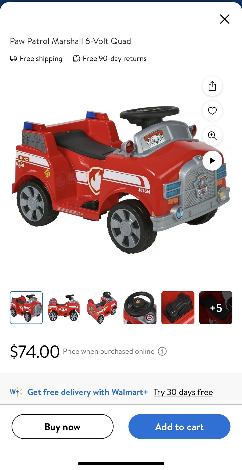 Paw Patrol Marshall Ride On