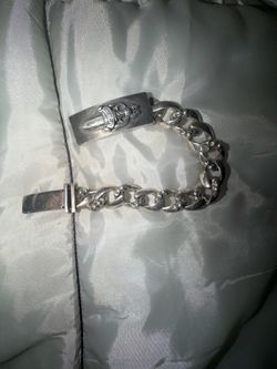 Chrome heart bracelet