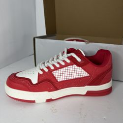 Watson x Watson Red White Sneakers Size 6.5 New Streetwear Low Top