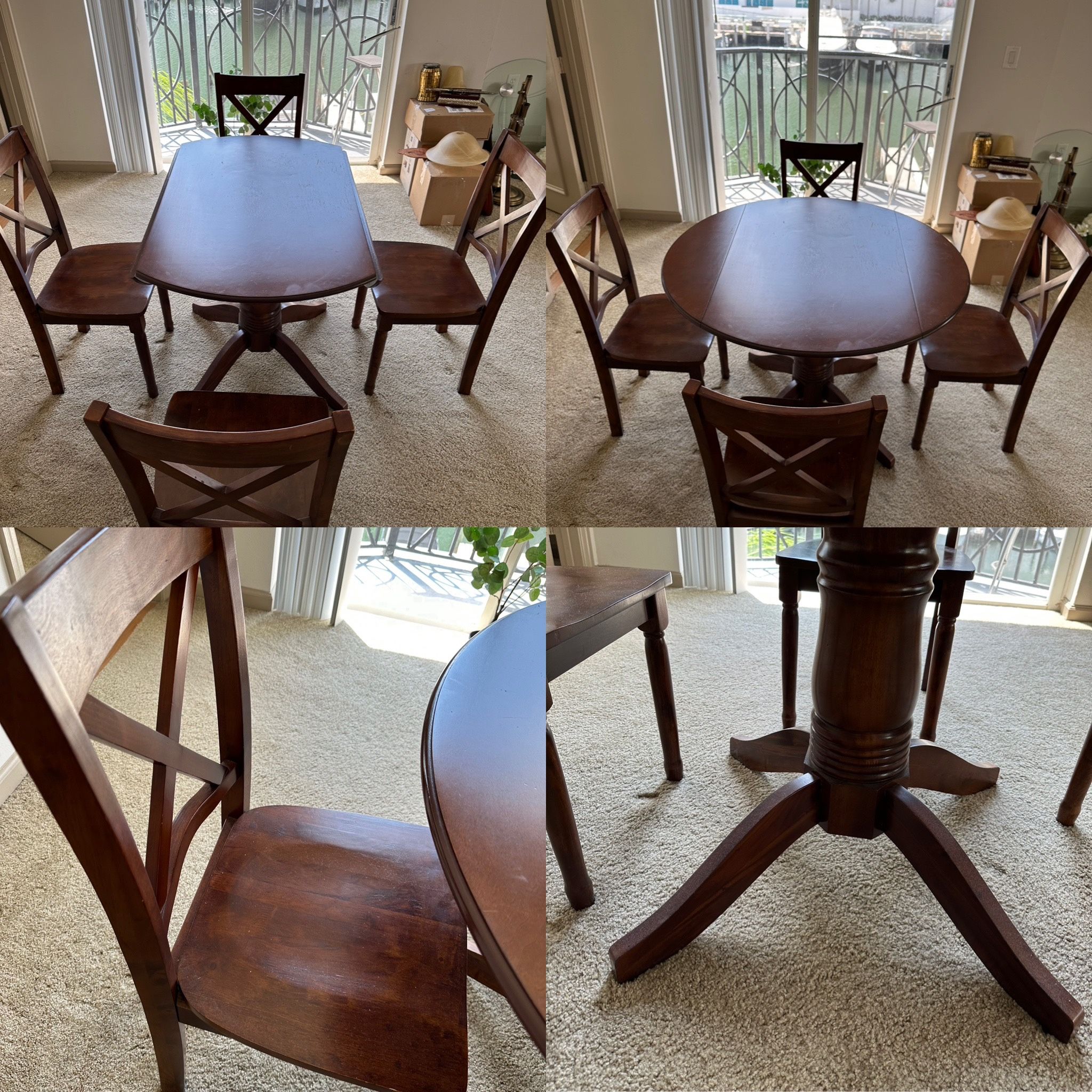 Wood Veneer Dining Table & Chairs Sets, 4 Seats for Sale in Washington