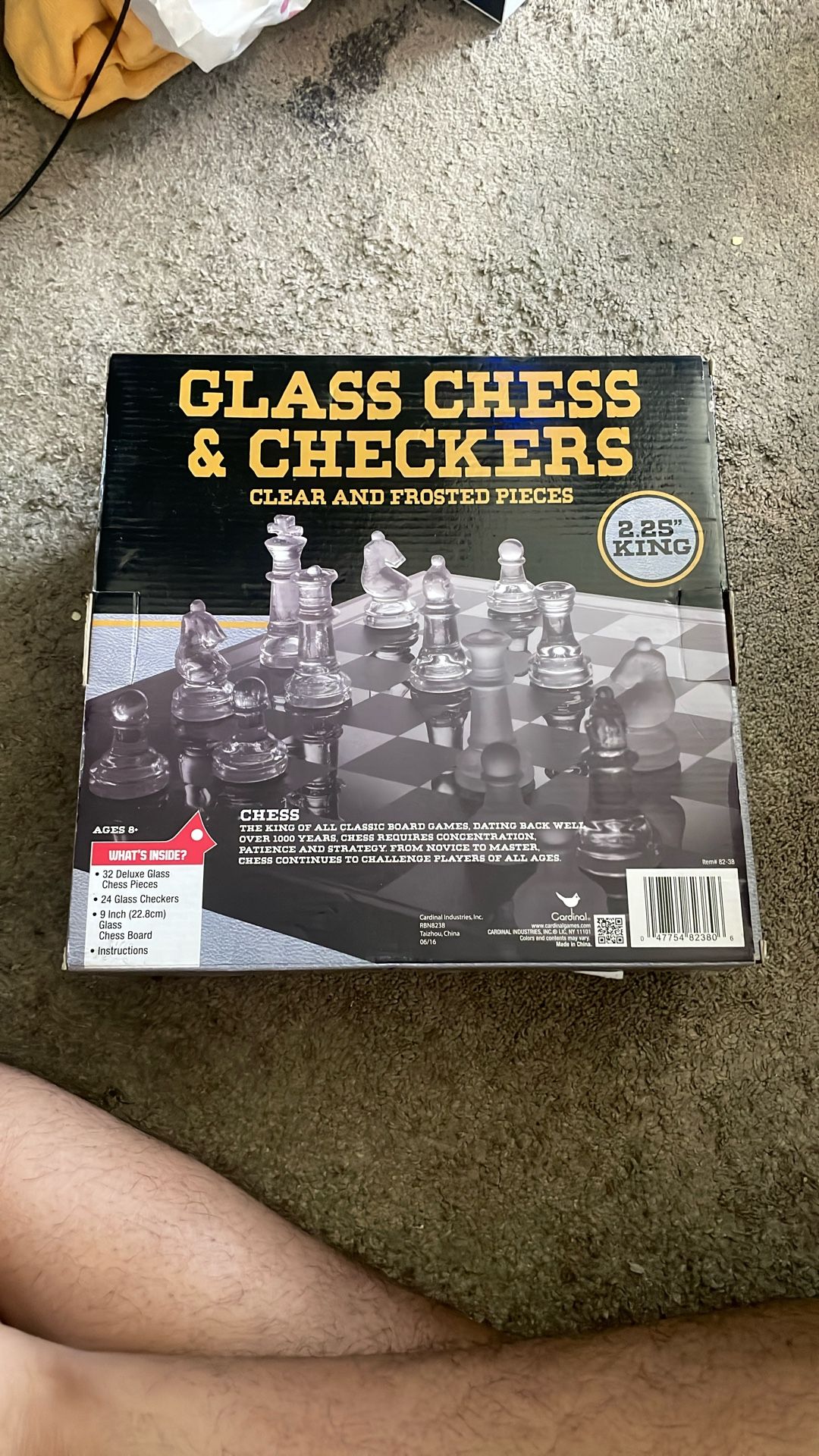 Glass Chess & Checkers, By Cardinal