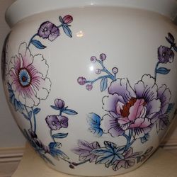 Large Porcelain Fish Bowl Planter Pot