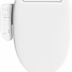 Open Box Elongated Bidet Toilet Seat, Soft Closing Adjustable Heated Seat fits for T0338W Toilet