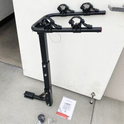 New in Box $55 Tilt Folding 2-Bike Hitch Mount Rack Bicycle Carrier for 2” Hitch w/ Straps 70 lbs Max 