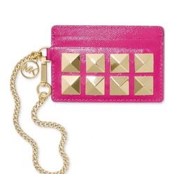 SALE🎉🎉Michael Kors Jet Set Charm small chain ID card case Wild Berry NEW