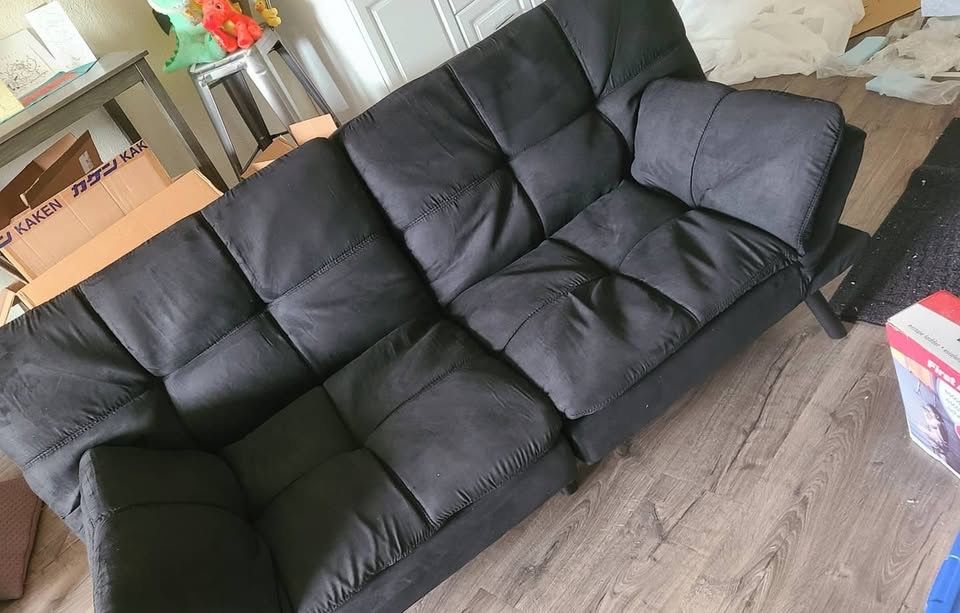 Mainstays 72" Black Suede Memory Foam Futon (MAKE ME AN OFFER!!) 