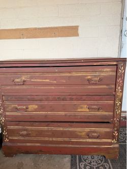 Vintage cottage style dresser. Shabby chic. Distressed rustic