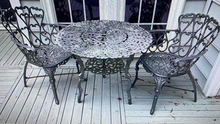 Metal Outdoor Table And 2 Matching Chairs