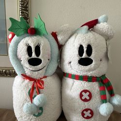 Set Of Holiday Plush Mickey And Minnie, 20 Inches Tall (Set)