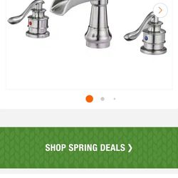 BATHADORE
8 in. Waterfall Widespread 2-Handle Bathroom Faucet with Supply Line in Spot Resist Brushed Nickel