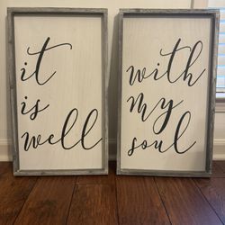Wooden Wall Decor - 2 Piece Set.