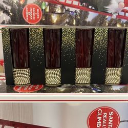 Set Of 4 Holiday Glasses New