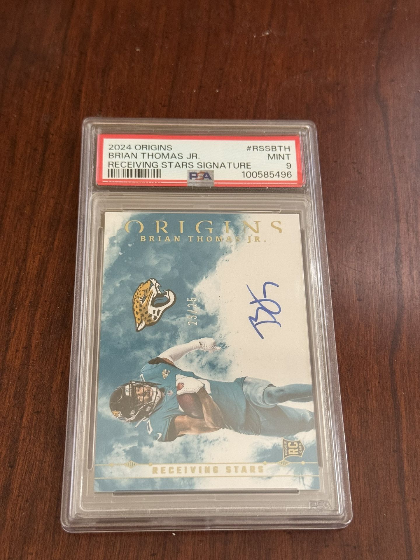 Brian Thomas Jr 2024 Origins #d /25 Psa 9 Autograph
