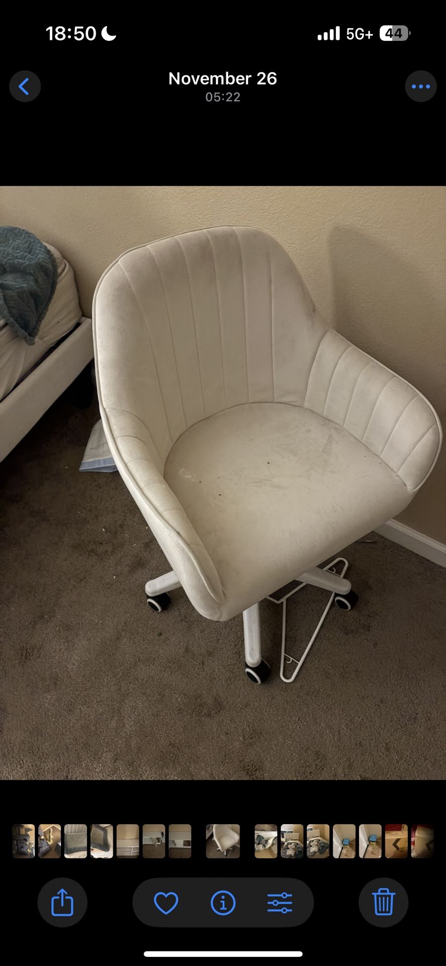 White Velvet Chair Desk