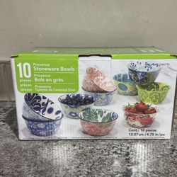 Set of 10 Ceramic Stoneware Bowls💵 Juego de 10 Tazones  Pequeños de Ceramica 