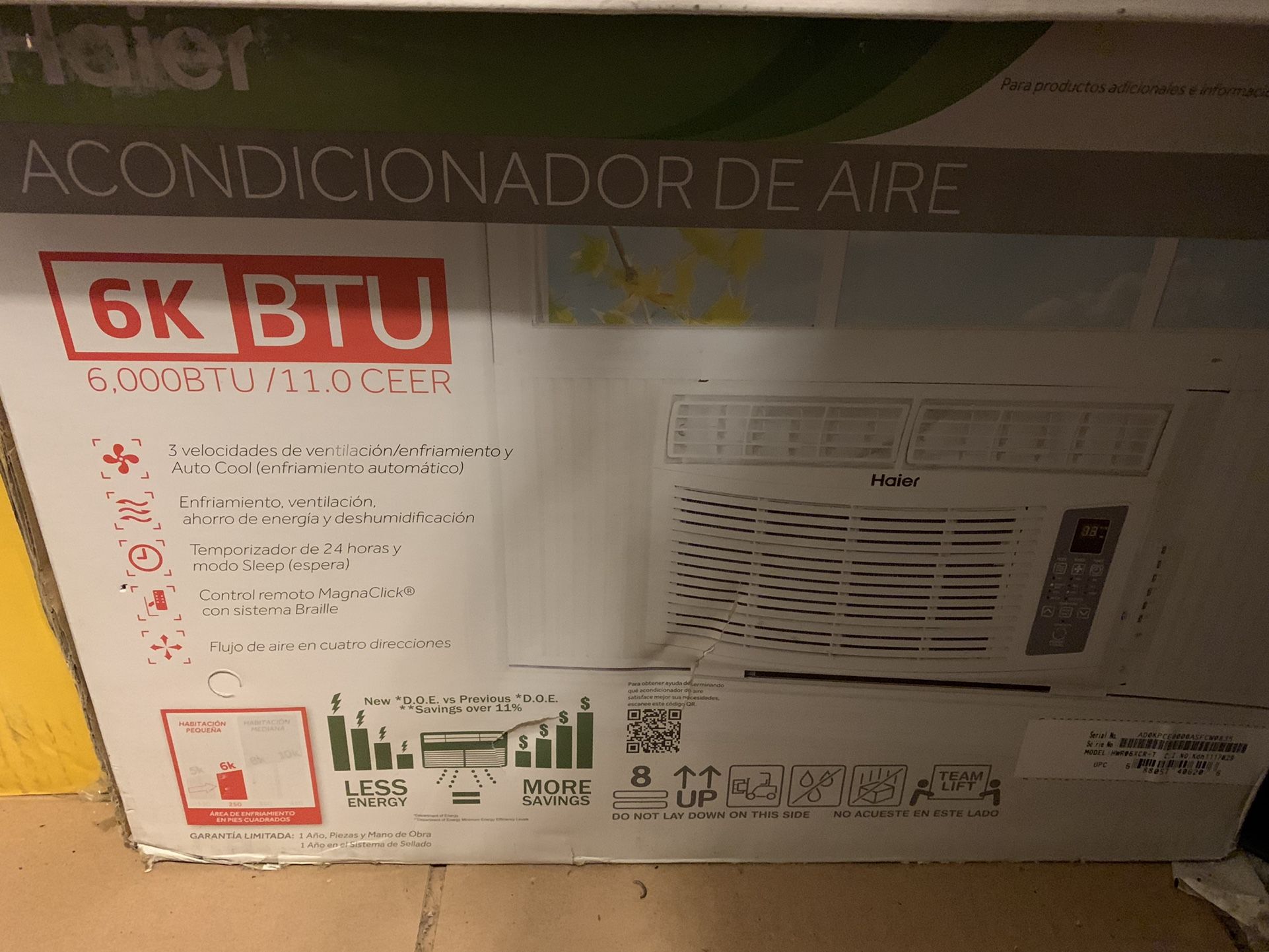 New Haier 6000 BTU Window Air conditioner