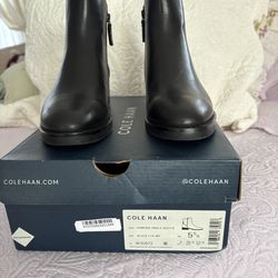 NEW Cole Haan Women’s Black Leather Ankle Boot
