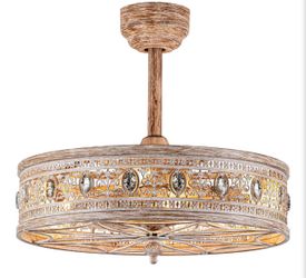 Rustic Boho Ceiling Fan with Light