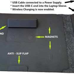 4 in 1 Laptop Sleeve with Wireless Charging 13"-17" Slim-Flexible Case