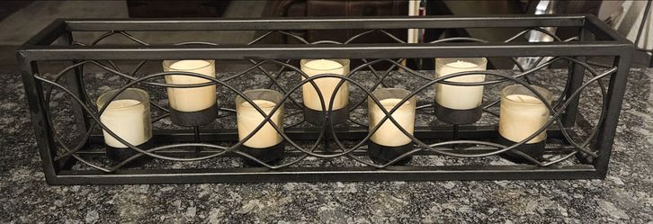 Black Metal Votive Candle Holder Centerpiece