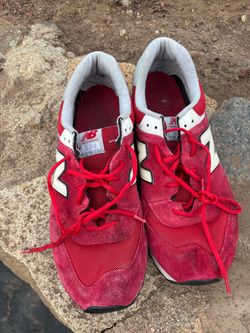 New Balance 574 Red Suede Sneakers sz 13
