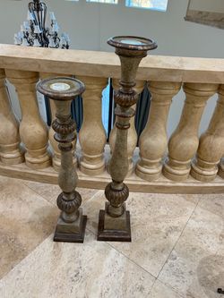 Tall Decorative Candlestick Holders Set of 2