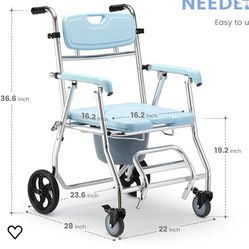 Folding Shower Commode Wheelchair.