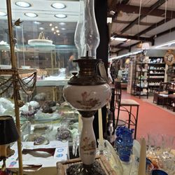Victorian 1800's Circa Angel & Birds Lamp