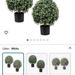 Two 24"T Artificial Boxwood Topiary Ball UV Resistant Artificial Boxwood Plants for Outdoor Home Garden $80
