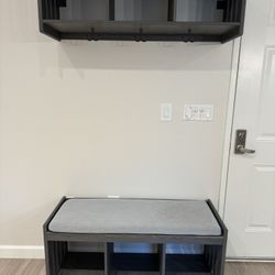 Entry Bench Storage and Coat Rack