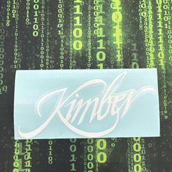 1 White Kimber Sticker 6” 