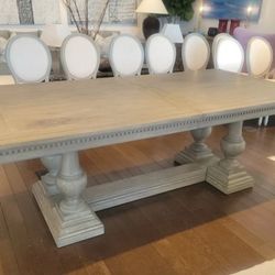 Restoration Hardware St. James dining table in Weathered grey