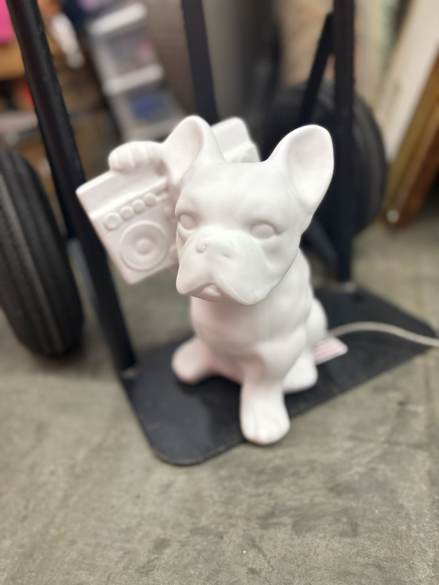 Dog Holding Music box Plug In Light