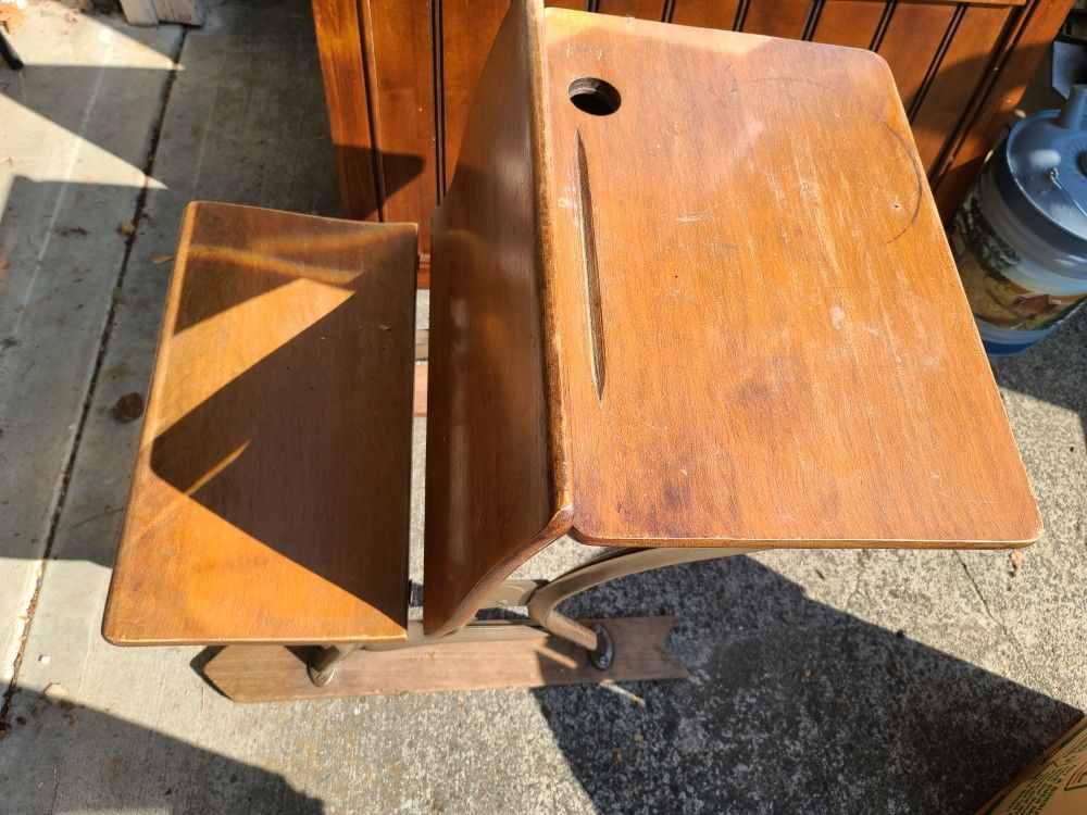 Antique cherry school desk **