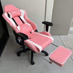New In Box Alistar Premium Gaming Game Office Computer Gamer Chair Pink Furniture Adjustable Armrest And Footrest 