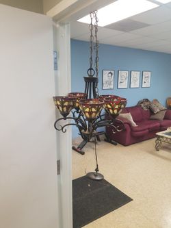 Stained glass chandelier