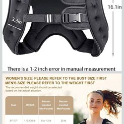 Weighted Vest for Men Women, 12lbs Adjustable Running Vest with Reflective Stripe, Comfortable Body Weight Vests for Workout, Strength Training, Runni