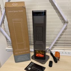 Brand New Sweetcrispy Space Heater for Indoor Use, 24Inch Portable Heater with Remote and Thermostat,3 Light Modes, 60°Oscillation, 12H SKU264-S1