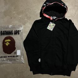 Pink and Black BAPE double hood