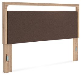Hollymount Tan/Brown King Upholstered Panel Headboard