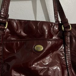 Cherry Red Vintage Coach Bag 