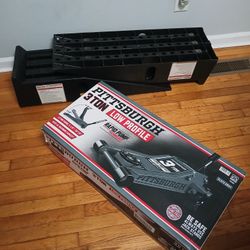 Floor Jack New and Ramps 1 Use