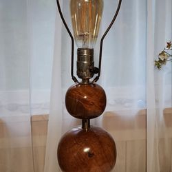 Mid-century Birdseye Maple Burl Lamp